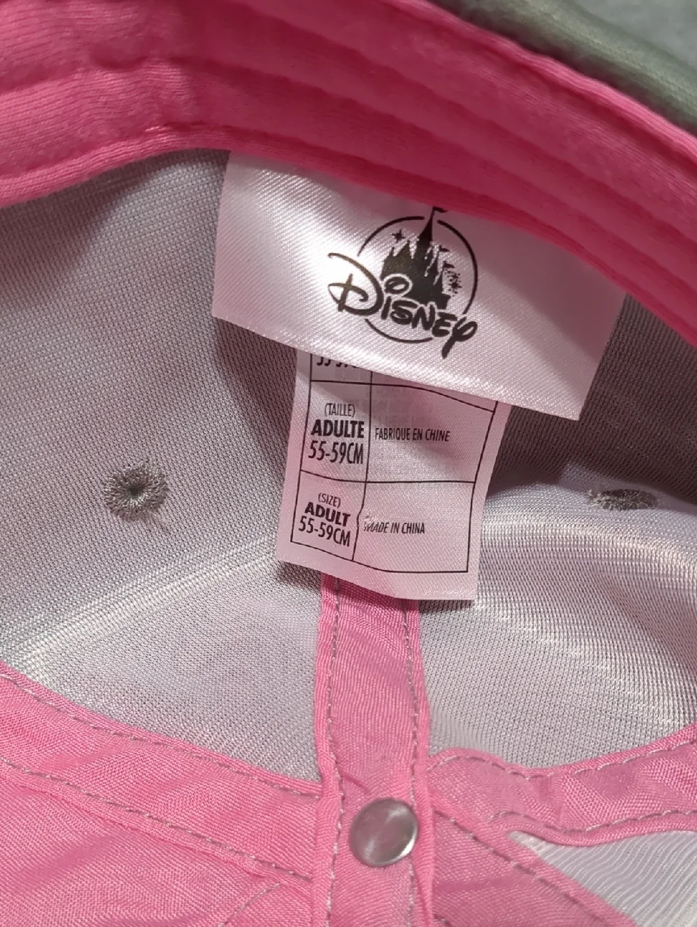 Disney Mickey Mouse Baseball Cap Pink Sequin Pink & Gray Adult Size 55-59 cm - Picture 9 of 9
